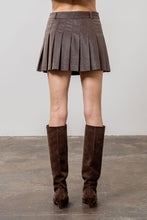 Load image into Gallery viewer, faux leather pleat skirt
