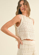 Load image into Gallery viewer, crochet knit button back tank

