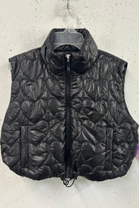 girls heart stitch puffer vest