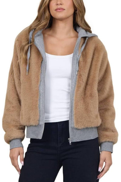 Faux Fur + Fleece Combo Jacket