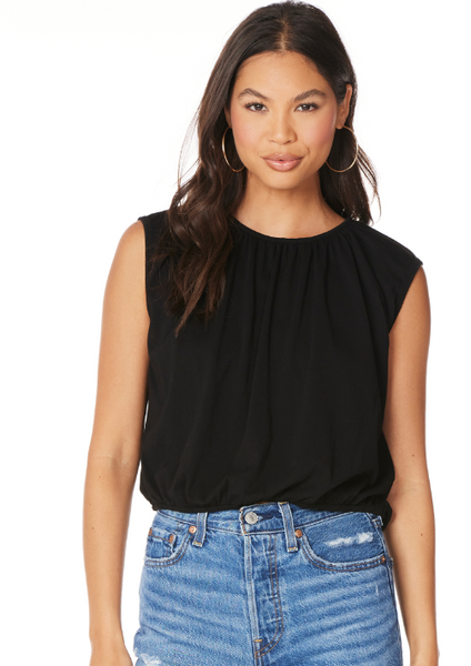 shirred neck + hem tank