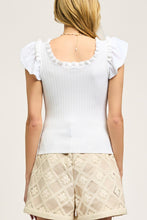 Load image into Gallery viewer, square neck flutter sweater tank
