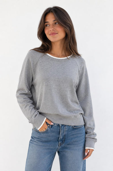 layered raglan sweater