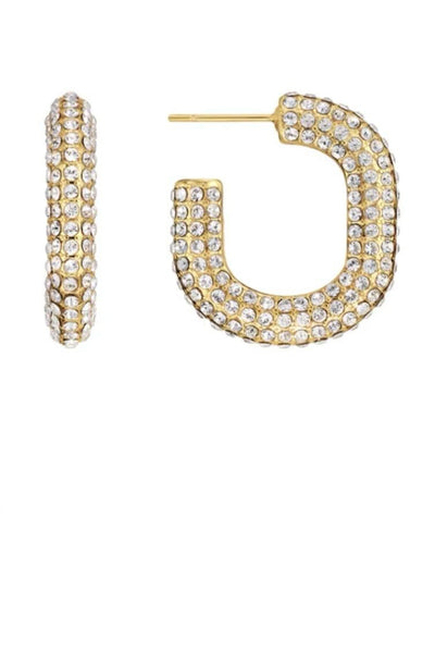 chunky crystal oval hoop