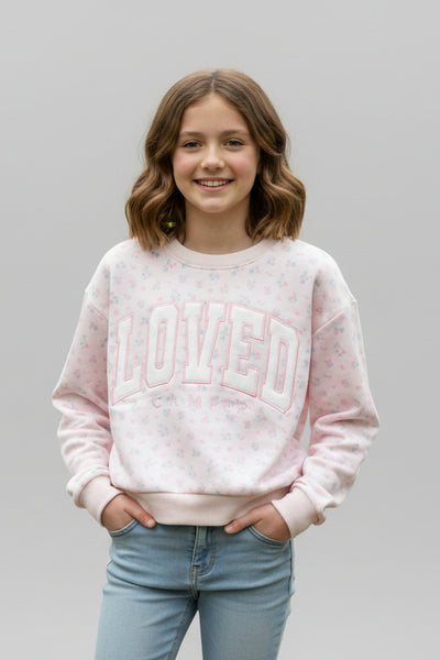 girls loved floral sweatshirt