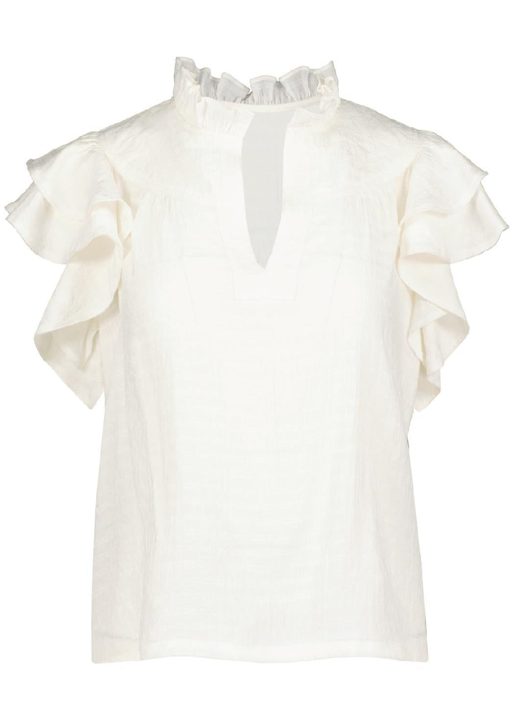 flutter sleeve poplin top