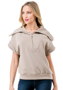 short sleeve 1/4 zip top