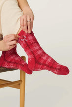 Load image into Gallery viewer, cozy socks check bow
