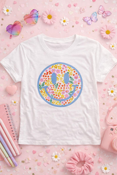 girls smiley face tee