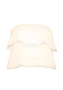 gauze ruffle tube top