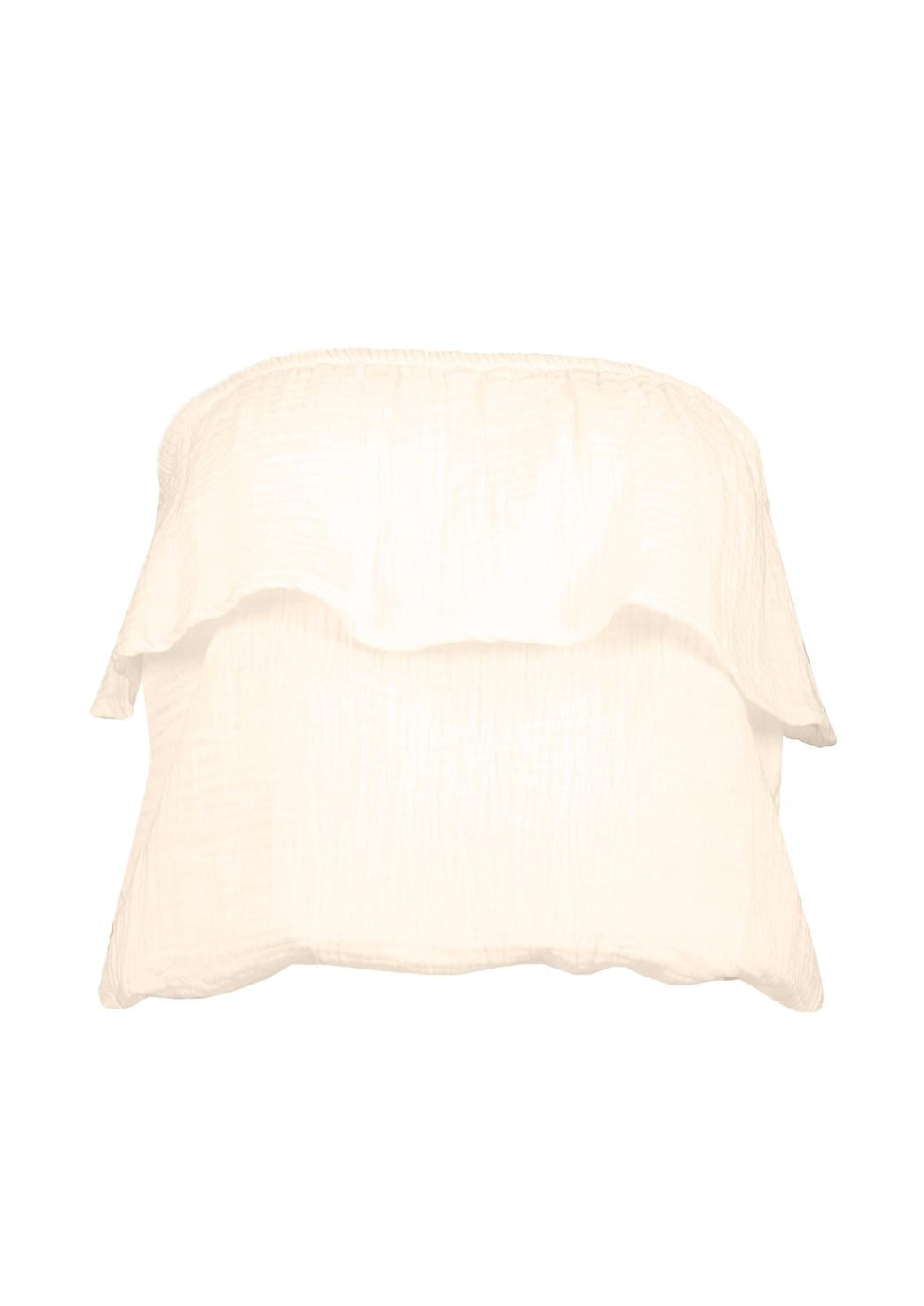 gauze ruffle tube top