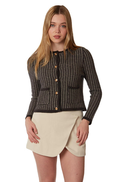 tweed button cardigan