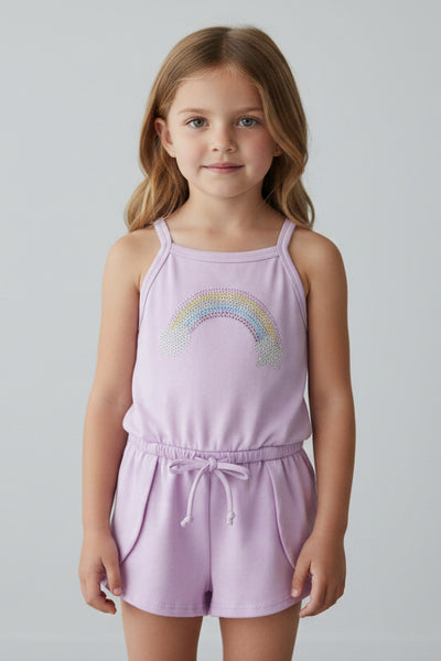 girls rainbow romper
