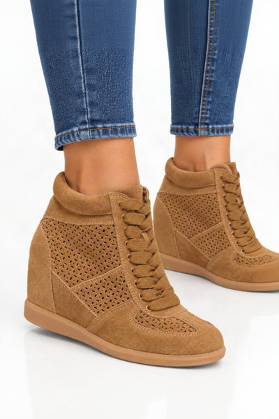 Perf Wedge Suede Sneaker