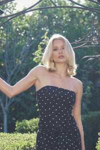 dot strapless top