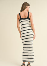 Load image into Gallery viewer, crochet knit stripe midi dress
