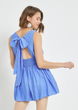 Load image into Gallery viewer, tie back smock waist romper
