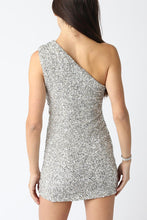 Load image into Gallery viewer, 1 shoulder sequin dress
