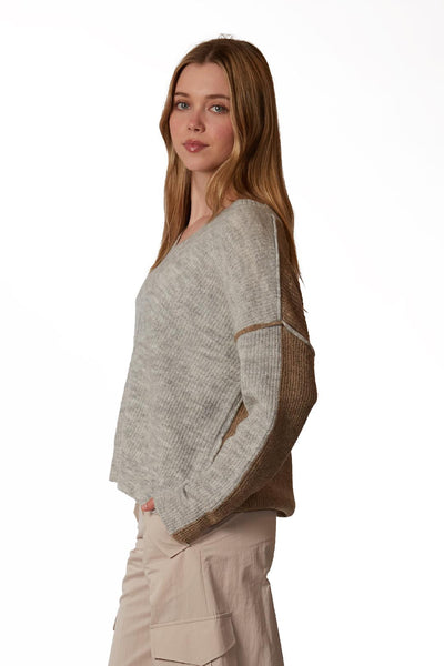 v neck layer sweater