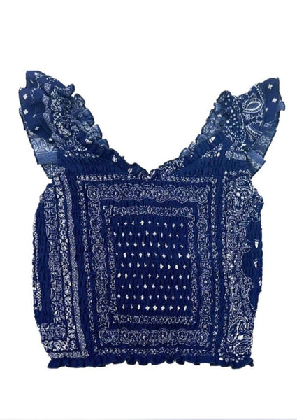 tween bandana smocked top