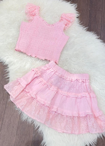 tween gauze + lace skirt