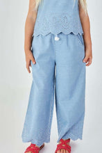 Load image into Gallery viewer, girls embroidered hem denim pant
