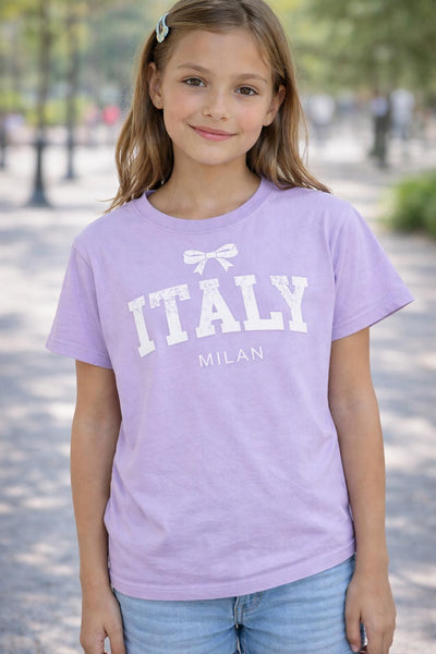 girls Italy bow tee