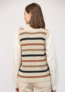 layered shirt stripe sweater