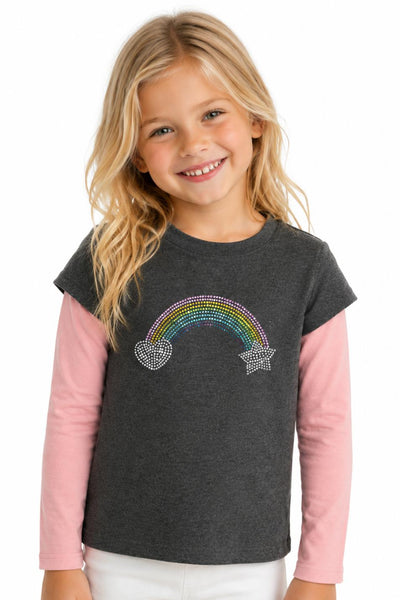 girls 2fer rainbo tee