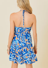 Load image into Gallery viewer, tropical halter short dress
