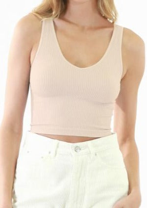 v-neck rib crop top