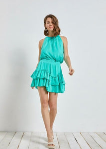 ruffle smock waist tank dress