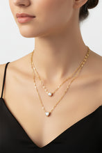 Load image into Gallery viewer, 2 cz link necklace
