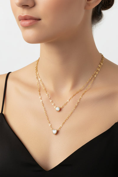 2 cz link necklace