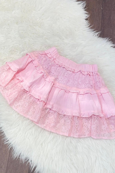 tween gauze + lace skirt