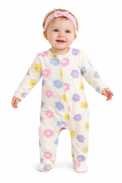 baby footie daisies