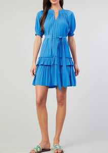short sleeve ruffle hem dress