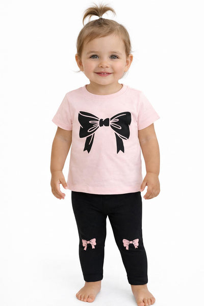 girls bow tee + legging set