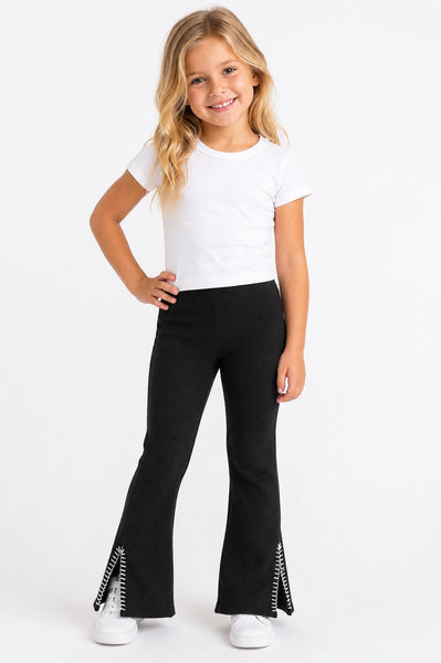 girls top stitch flare legging