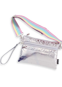 girls 3 in1 bag puff bag and 2 stripe strap