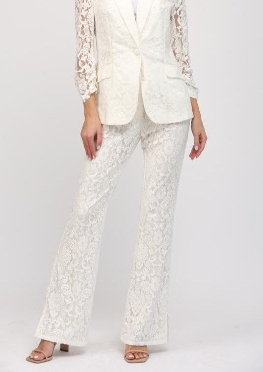 lace flare pants