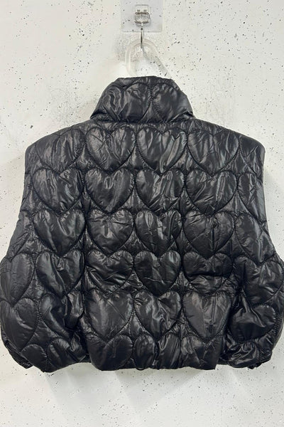 girls heart stitch puffer vest