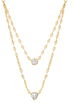 Load image into Gallery viewer, 2 cz link necklace
