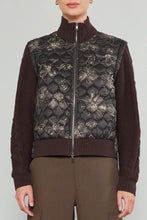 Load image into Gallery viewer, sweater sleeve quilted floral jacket
