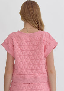 quilted v neck top