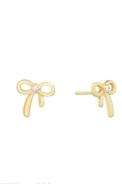 cz center mini bow stud