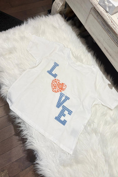 girls love plaid tee