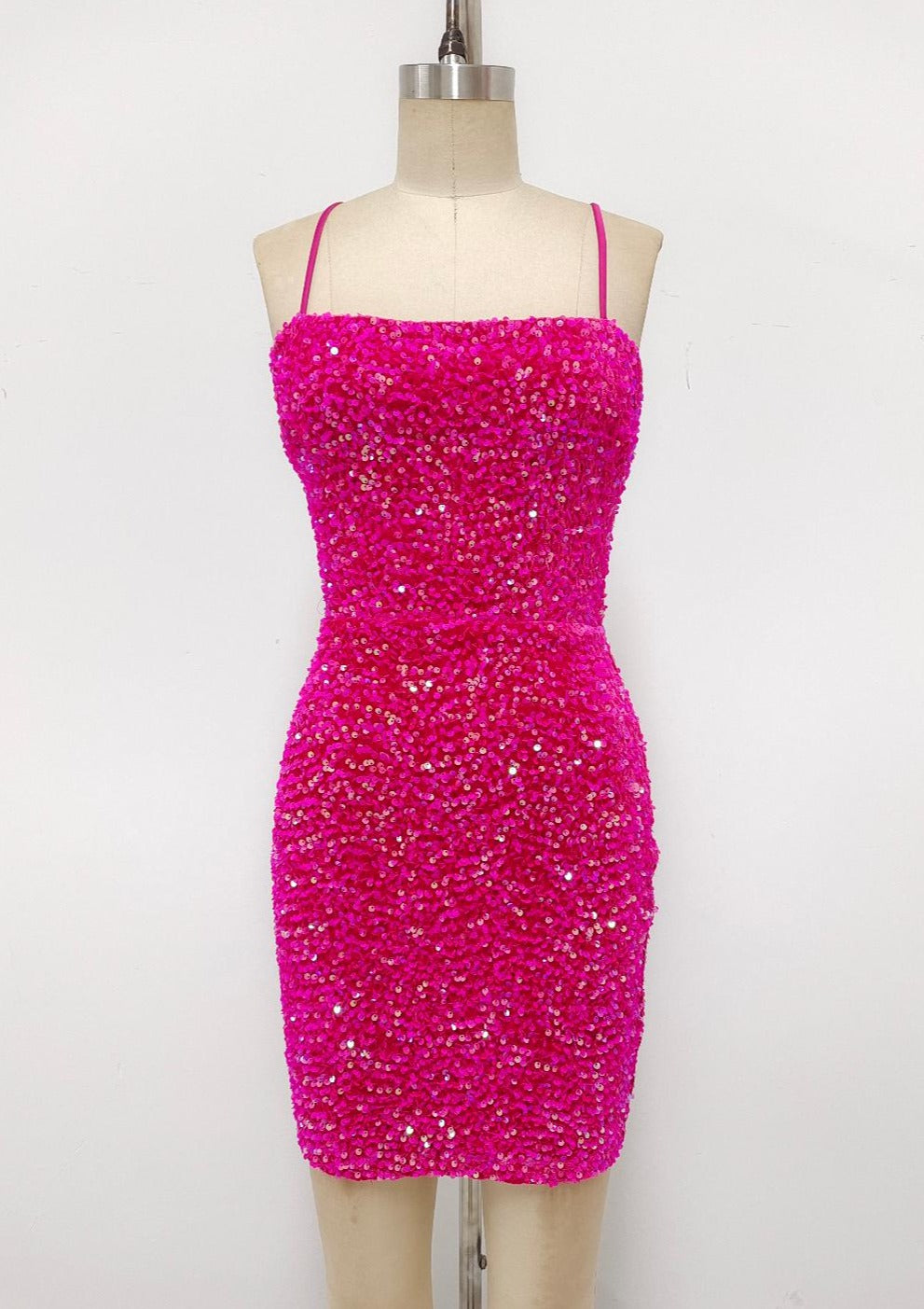 laceup velvet sequin dress