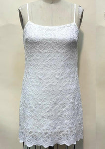 scallop lace shift dress