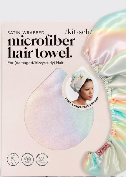 satin wrapped hair towel aura